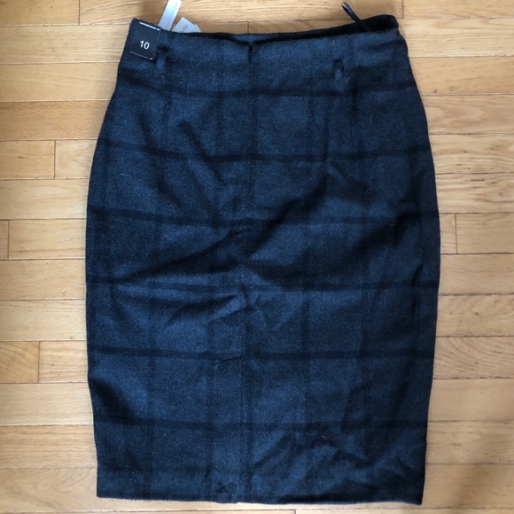 BRAND NEW Women's Amanda + Chelsea Windowpane Patterned Pencil Skirt - Picture 2 of 7